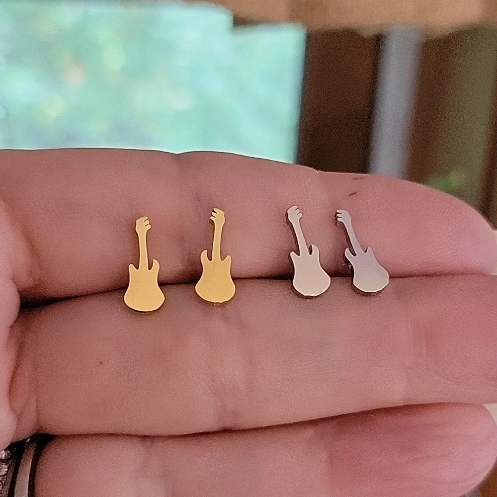 Electric Guitar Stud Earrings, Choice of Color